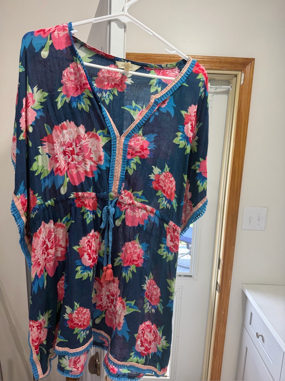 Matilda Jane Navy Floral Tunic with Pink and Green Accents